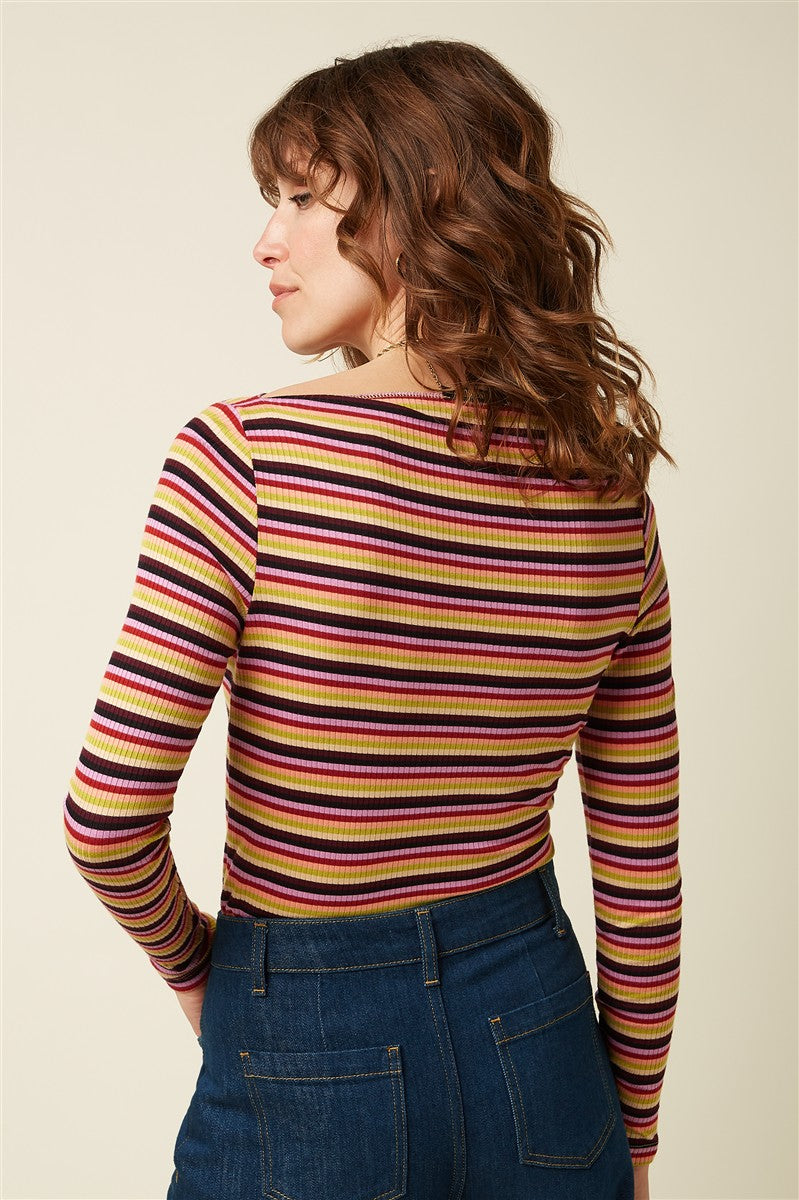 King Louie Marina Top Josie Stripe Shirt multi color Ecovero S-XL