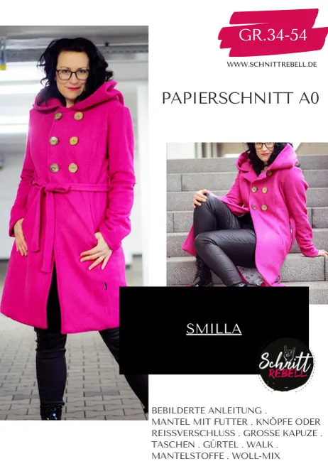 Schnittrebell Smilla Mantel Papierschnitt 34-54 A0