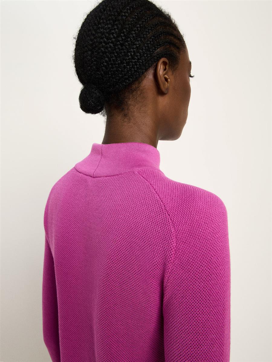 LANIUS Rollkragenpullover pink 40 Bio-Baumwolle Pullover