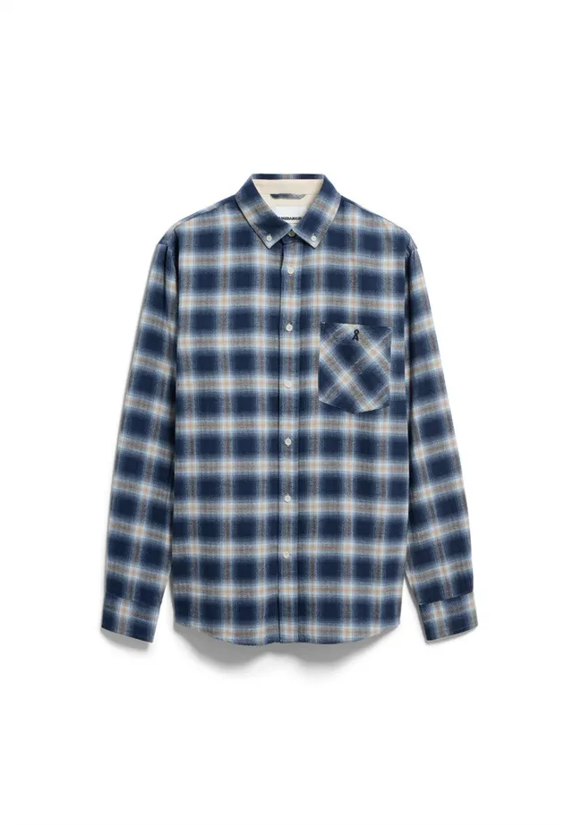 marlowe nature Cotton Check Longsleeve Hemd tinted navy Karo
