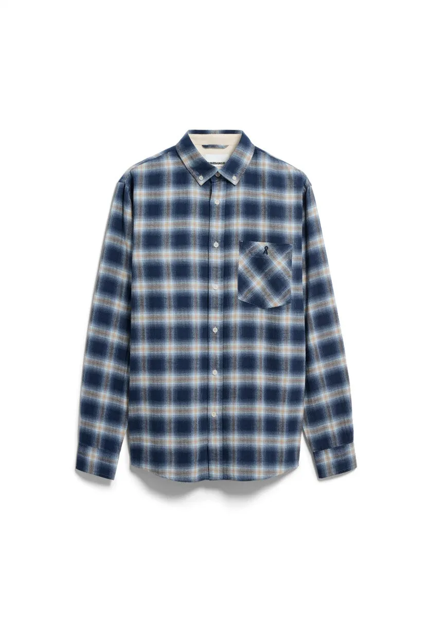 marlowe nature Cotton Check Longsleeve Hemd tinted navy Karo