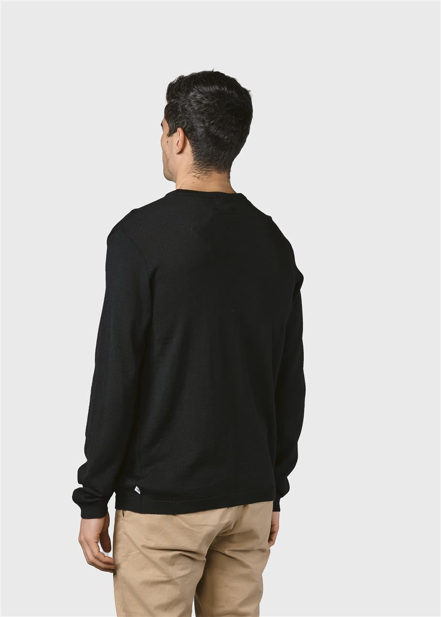 marlowe nature Mens Basic Merino Knit Pullover navy Merinowolle