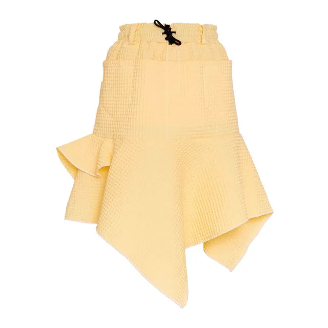Infantium Victoria Yellow Waffle Midi Mädchenrock Gelb Baumwolle
