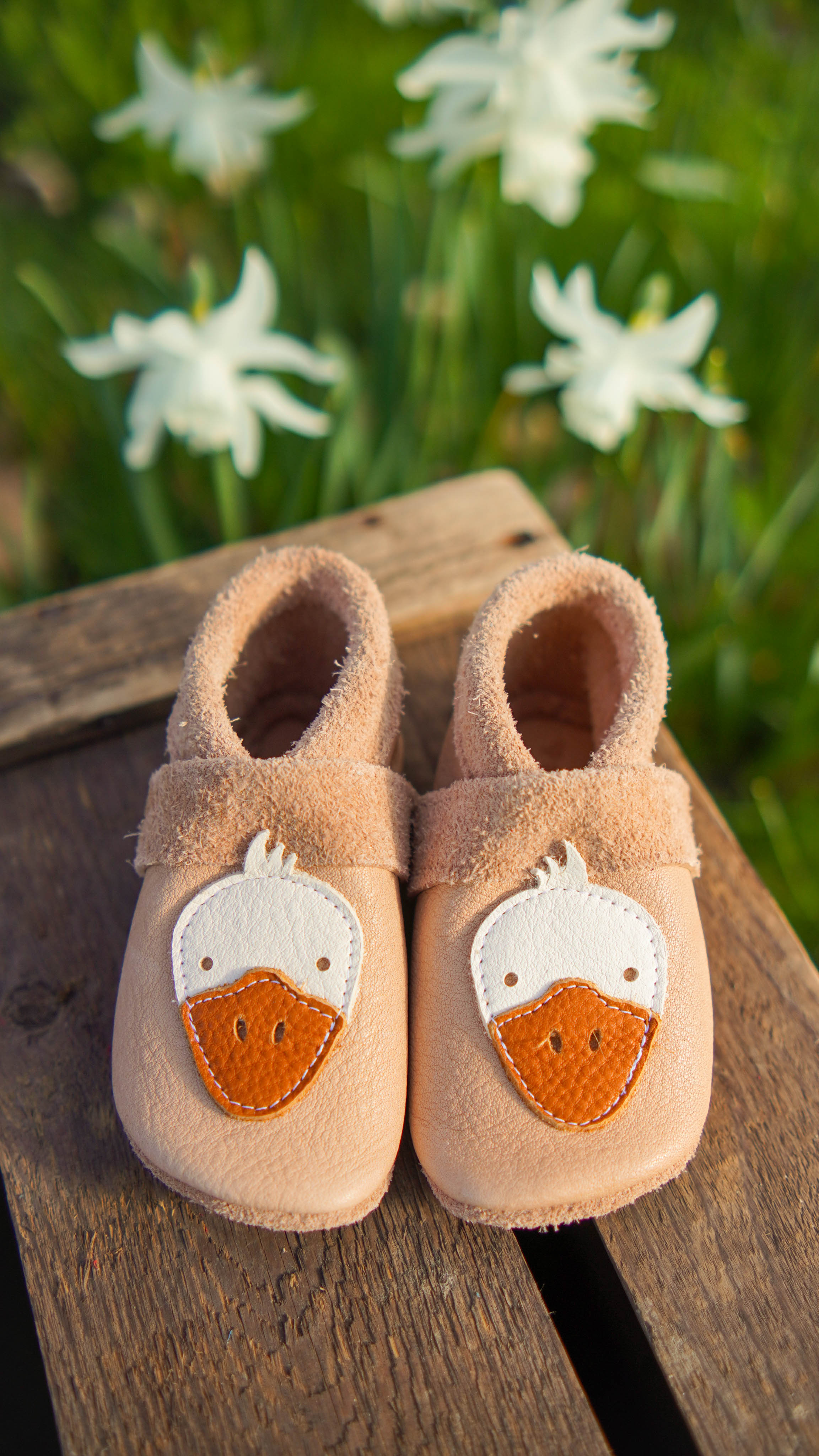 Pantolinos Gans Barfußschuhe Naturleder Kinder