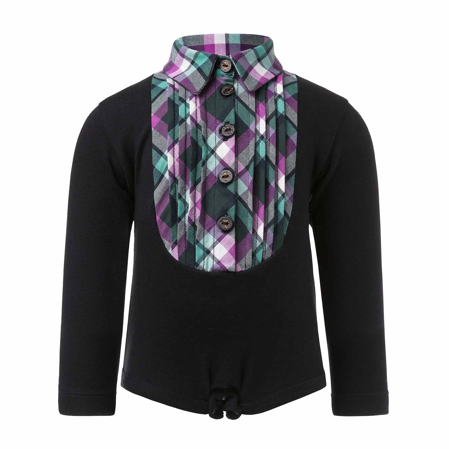 Infantium Victoria Tuxedo Strampler Schwarz 80 Bio-Baumwolle