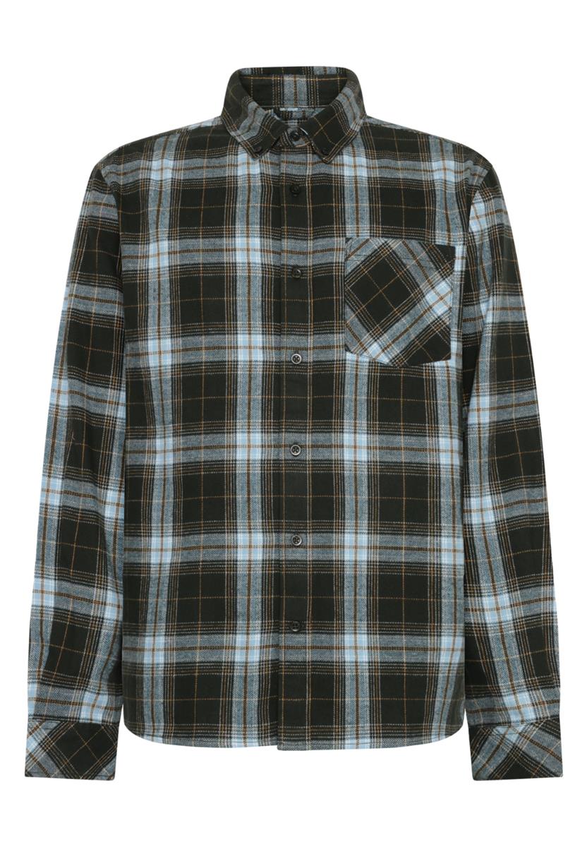 marlowe nature Organic Checked Flannel Karohemd blue check Bio