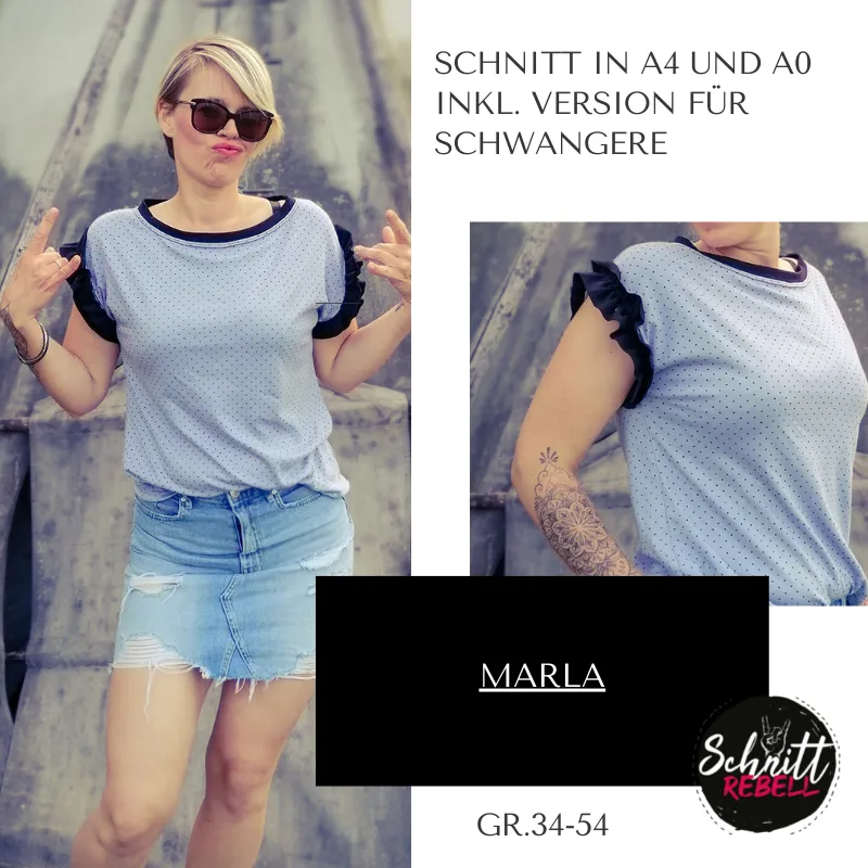 Schnittrebell Ebooks Shirt Marla Schwangerschaft 34-54
