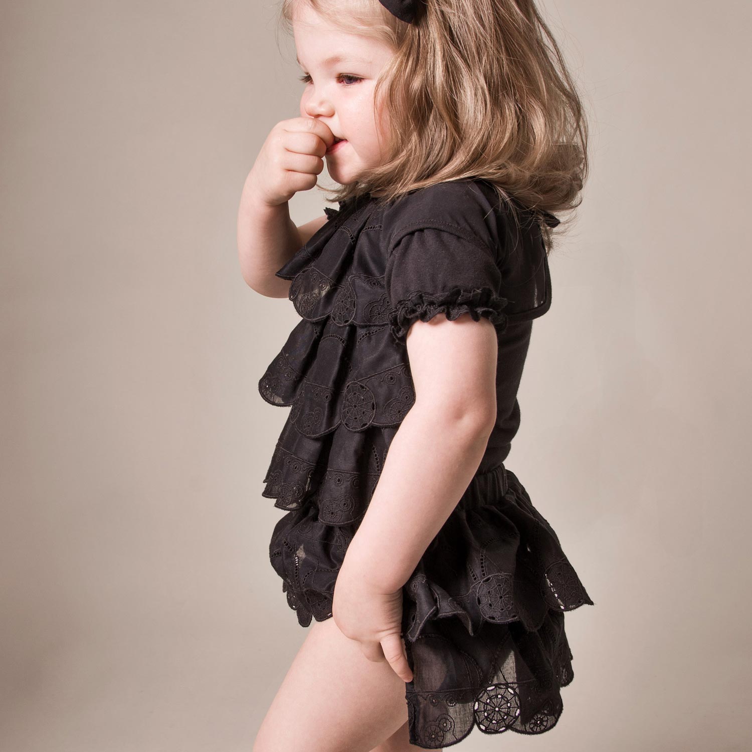 Infantium Victoria Baby Bloomers Spitze Schwarz 80