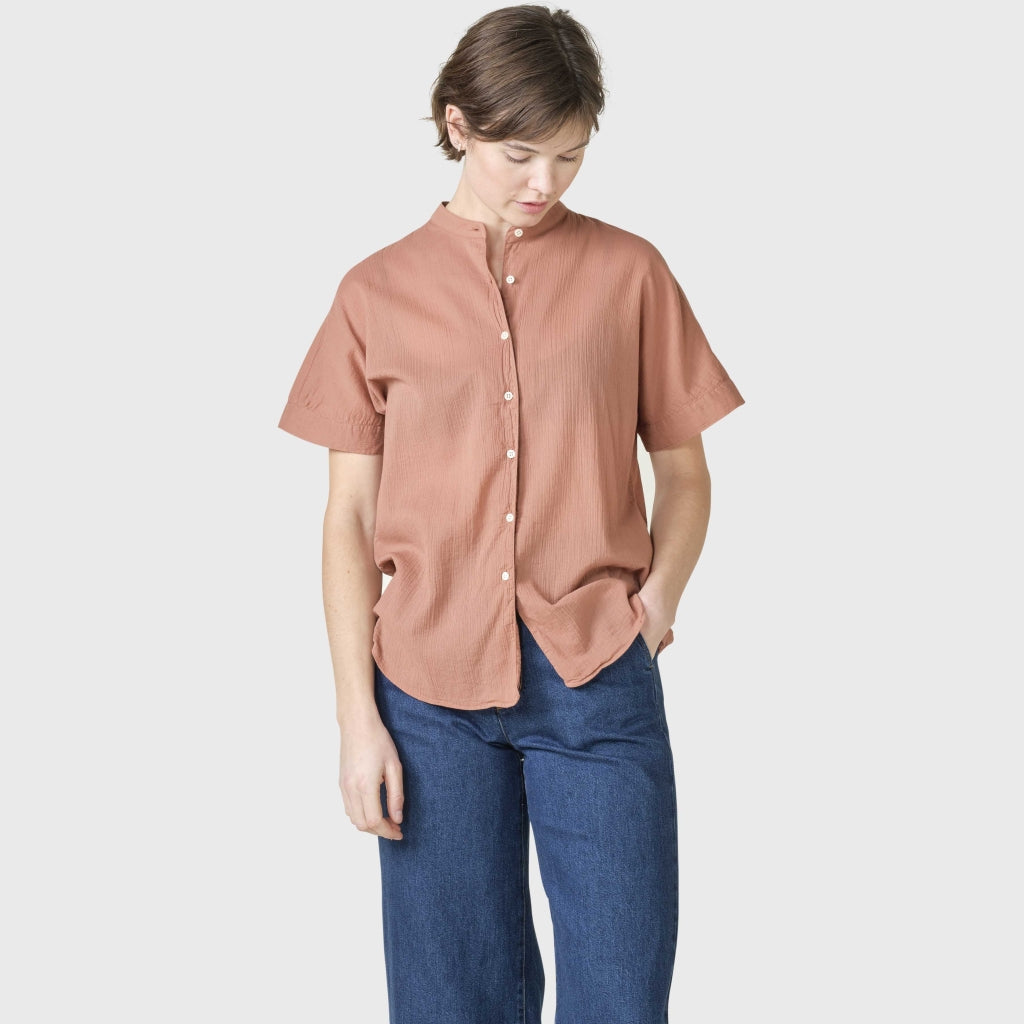 Klitmøller Mille S/S Shirt Bluse burnt sienna Bio