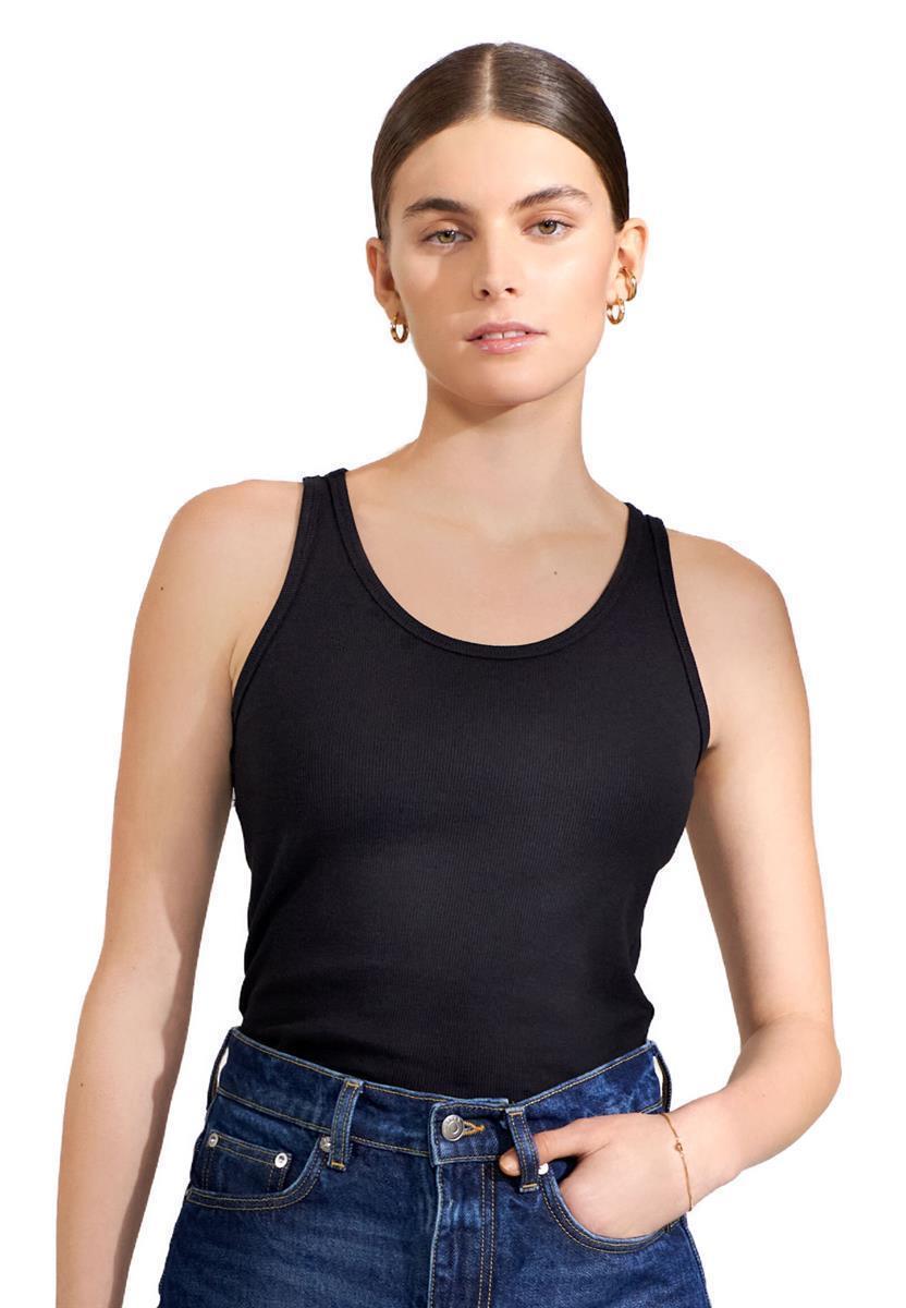 Marlowe Nature Tank Ribbed Rippentop Bio-Baumwolle black