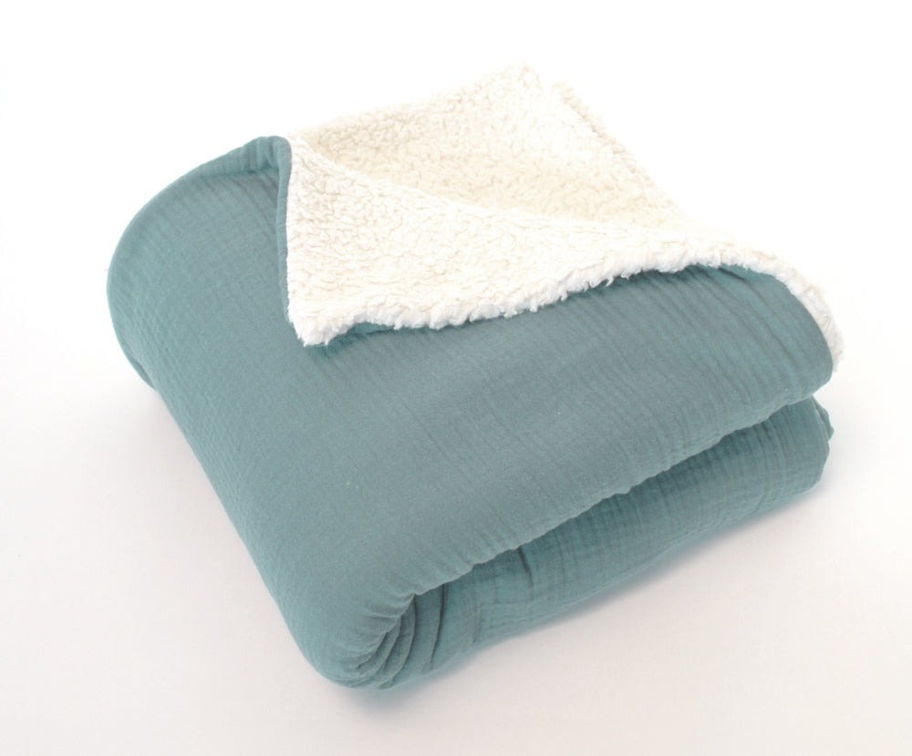 Naturkind Bio-Musselin Decke Puder 120x120 Baumwollplüsch