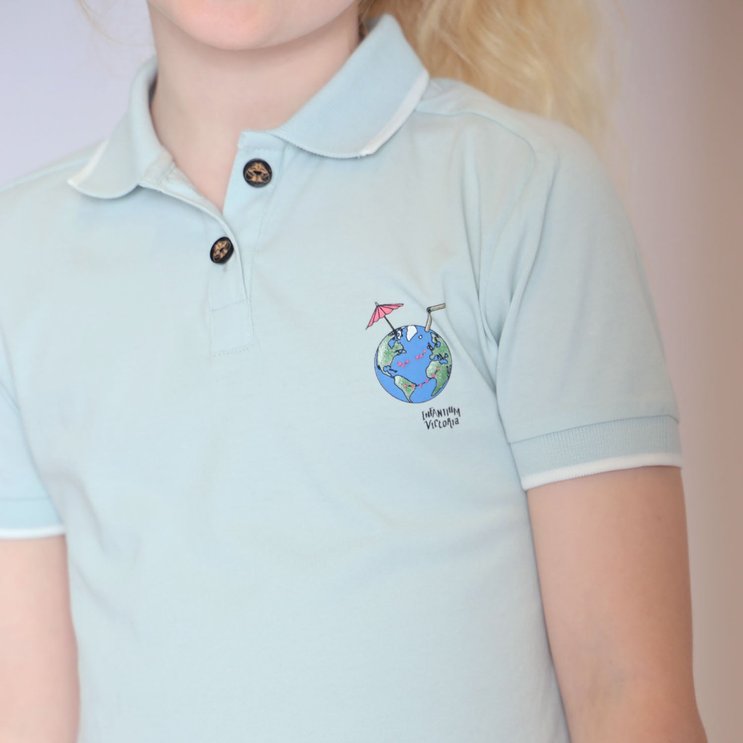 Infantium Victoria Polo Kleid blau Bio-Baumwolle GOTS