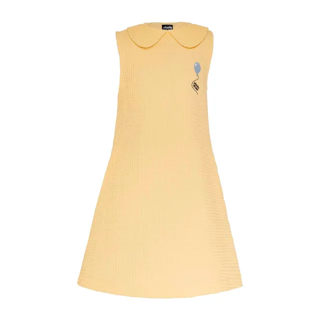 Infantium Victoria Yellow Waffle Kleid Gelb Stickerei