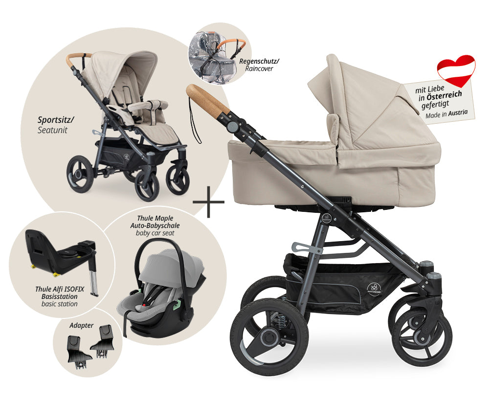 Naturkind Lux Evo 4in1 Kinderwagen mit Autoschale