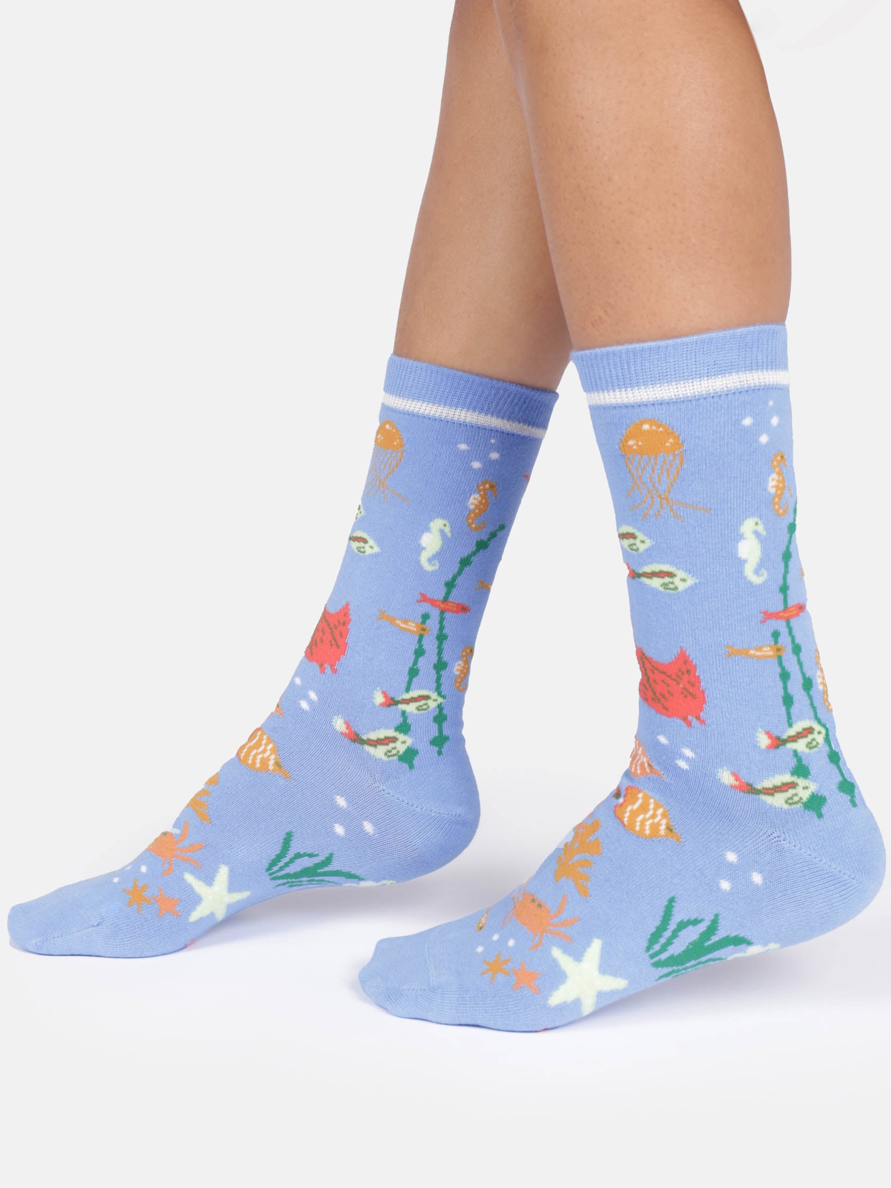 Thought Under The Sea Crew Socks Damen cornflower blue 37-41