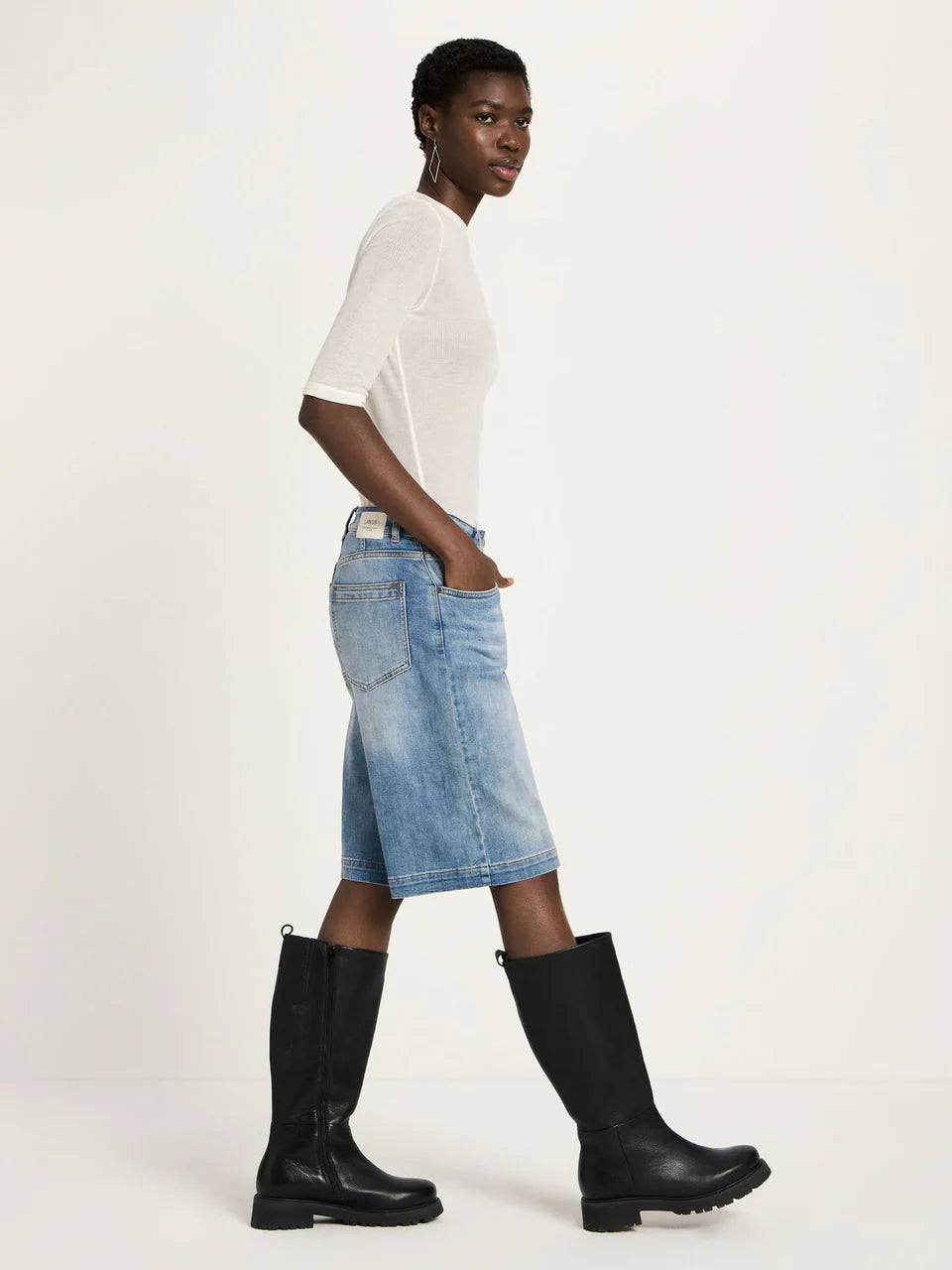marlowe nature Jeans Bermuda Jeans Shorts stonewash blue denim Bio