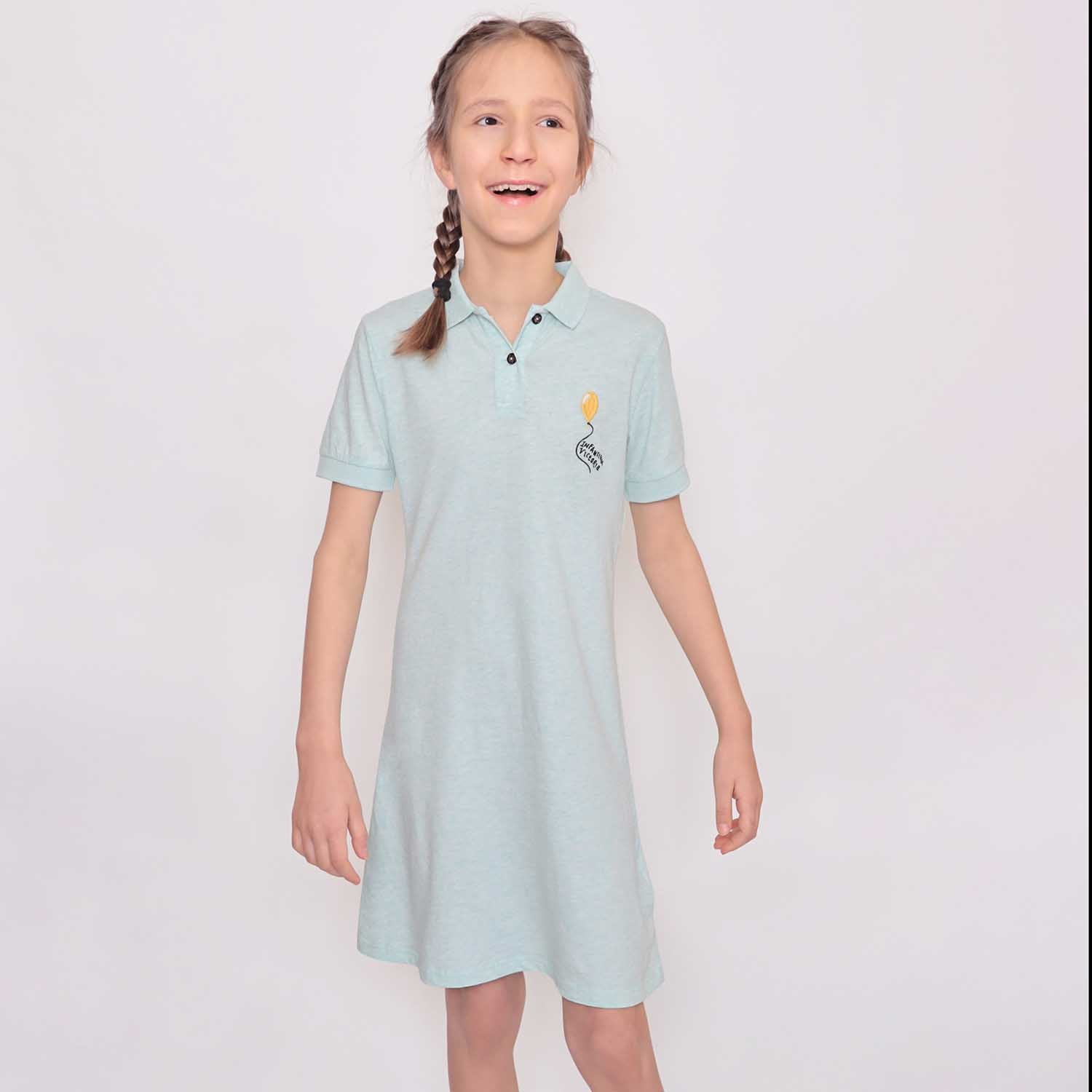 Infantium Victoria Mint Green Polo Kleid Bio-Baumwolle GOTS