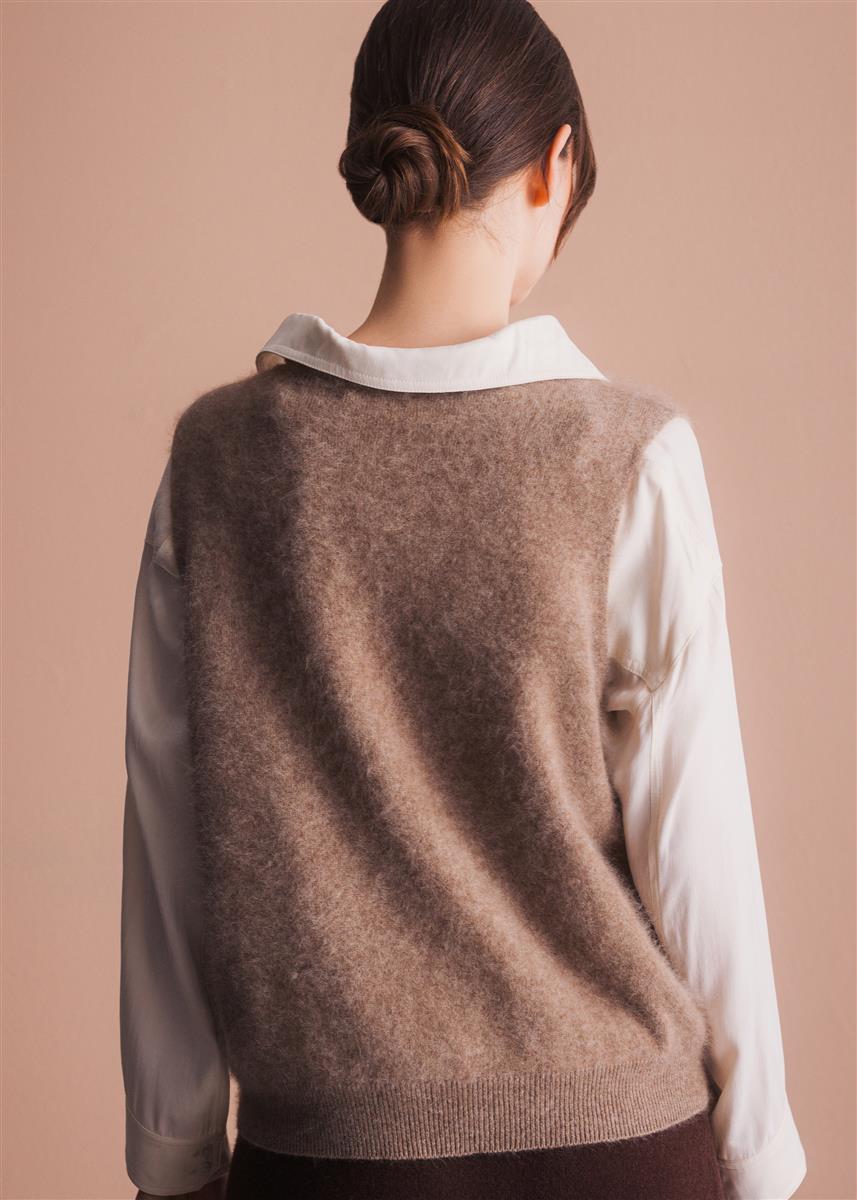 marlowe nature Philippa Top Pullunder hazelnut Wolle Kaschmir