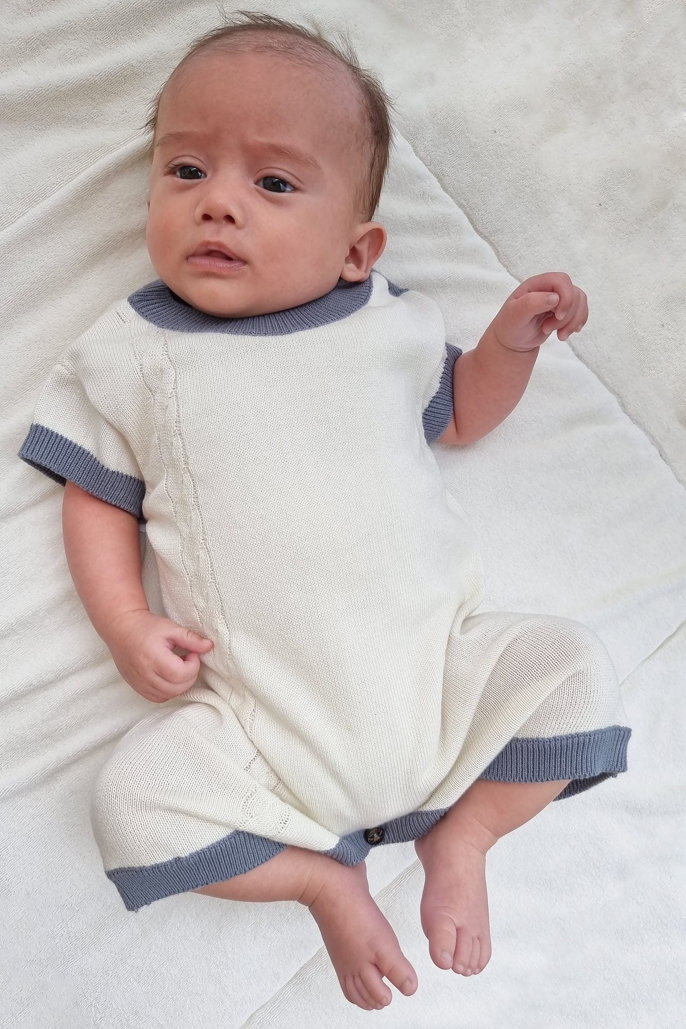 Infantium Victoria Romper Baby Bio-Weiß Gr.56-62