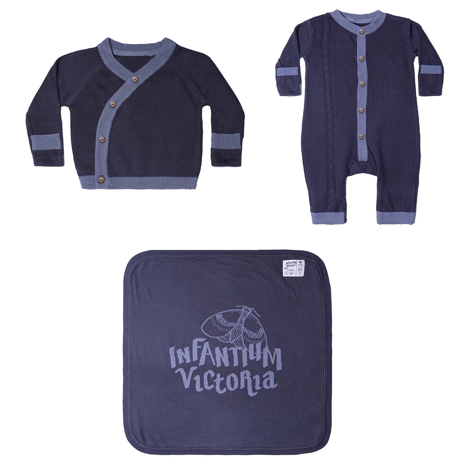 Infantium Victoria Baby Set 3-tlg. pfirsich Gr.50-56 Bio-Baumwolle
