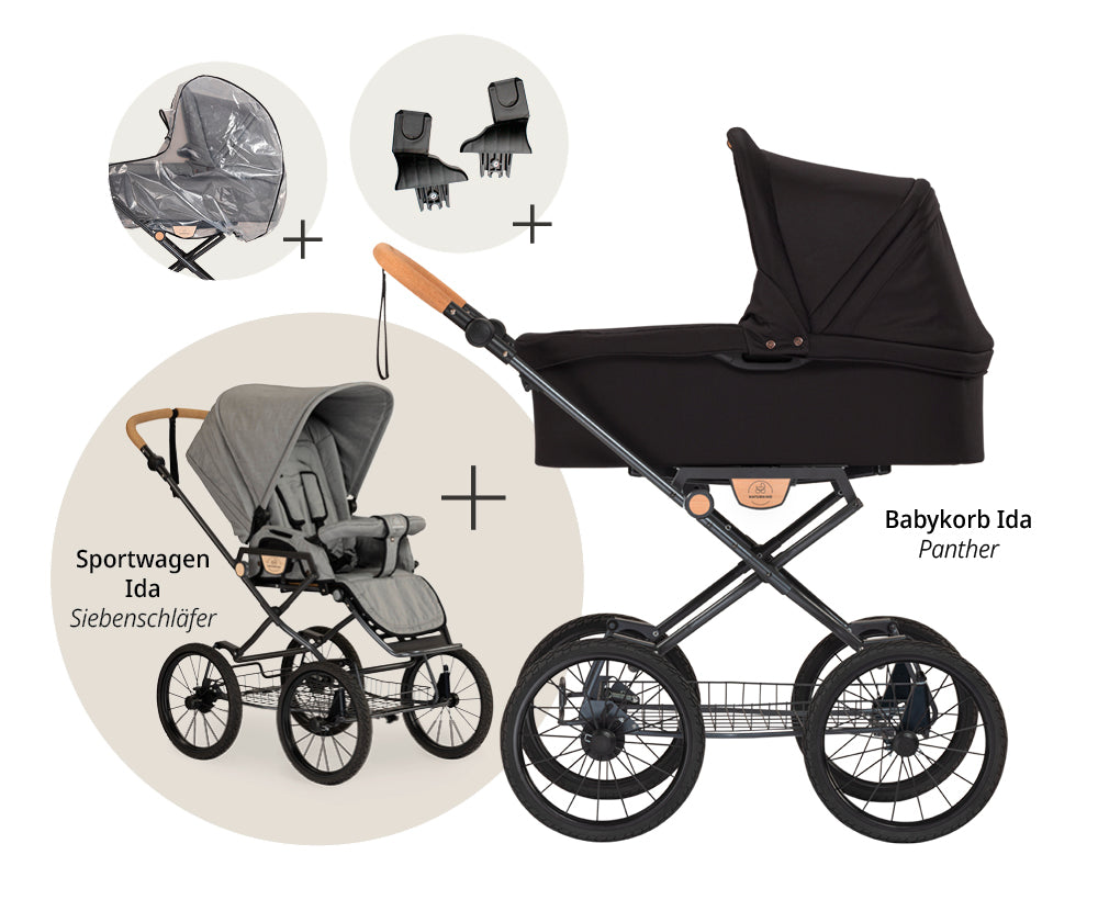 Naturkind Ida Kinderwagen Set Siebenschläfer/Panther Sale