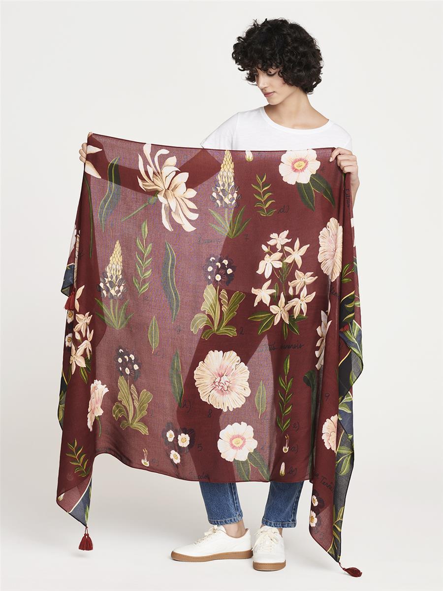 marlowe nature Chandra Shawl Scarf Schal rust red 200x100