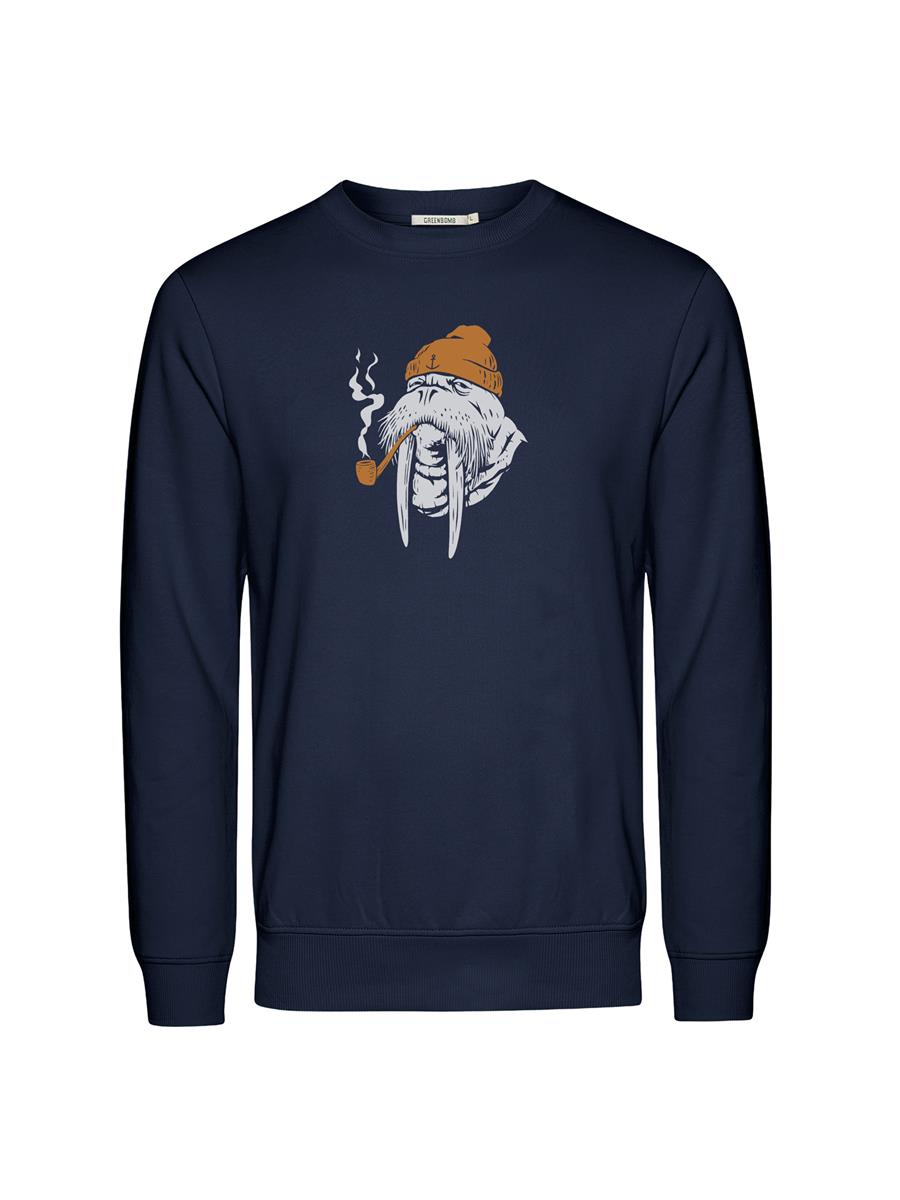 marlowe nature Smokey Walrus Wild Sweatshirt navy Bio-Baumwolle