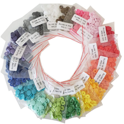 Kam Snaps Plastic Snaps Gr.16 Druckknöpfe bunt 200 Sets