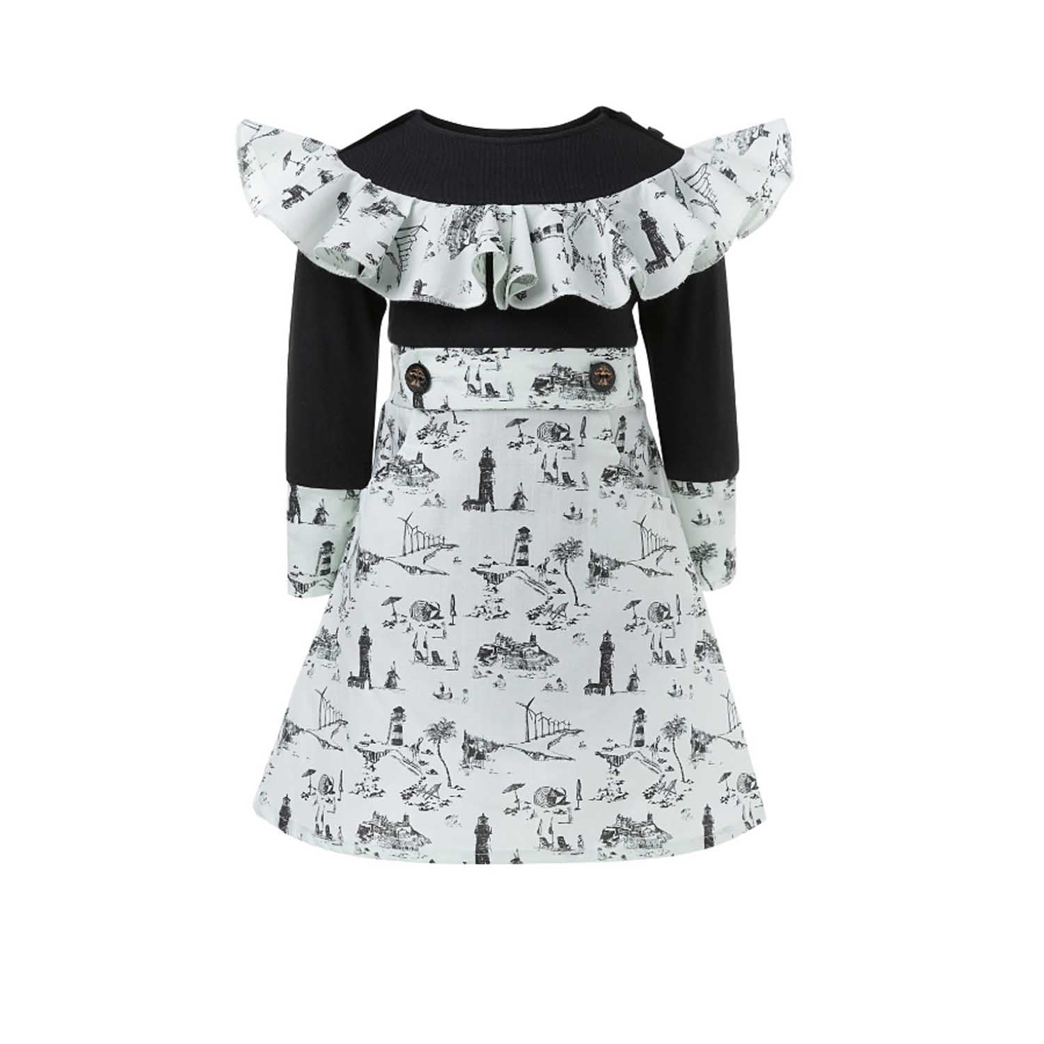 Infantium Victoria Vintage Frill Dress Mädchenkleid Mint Bio-Baumwolle