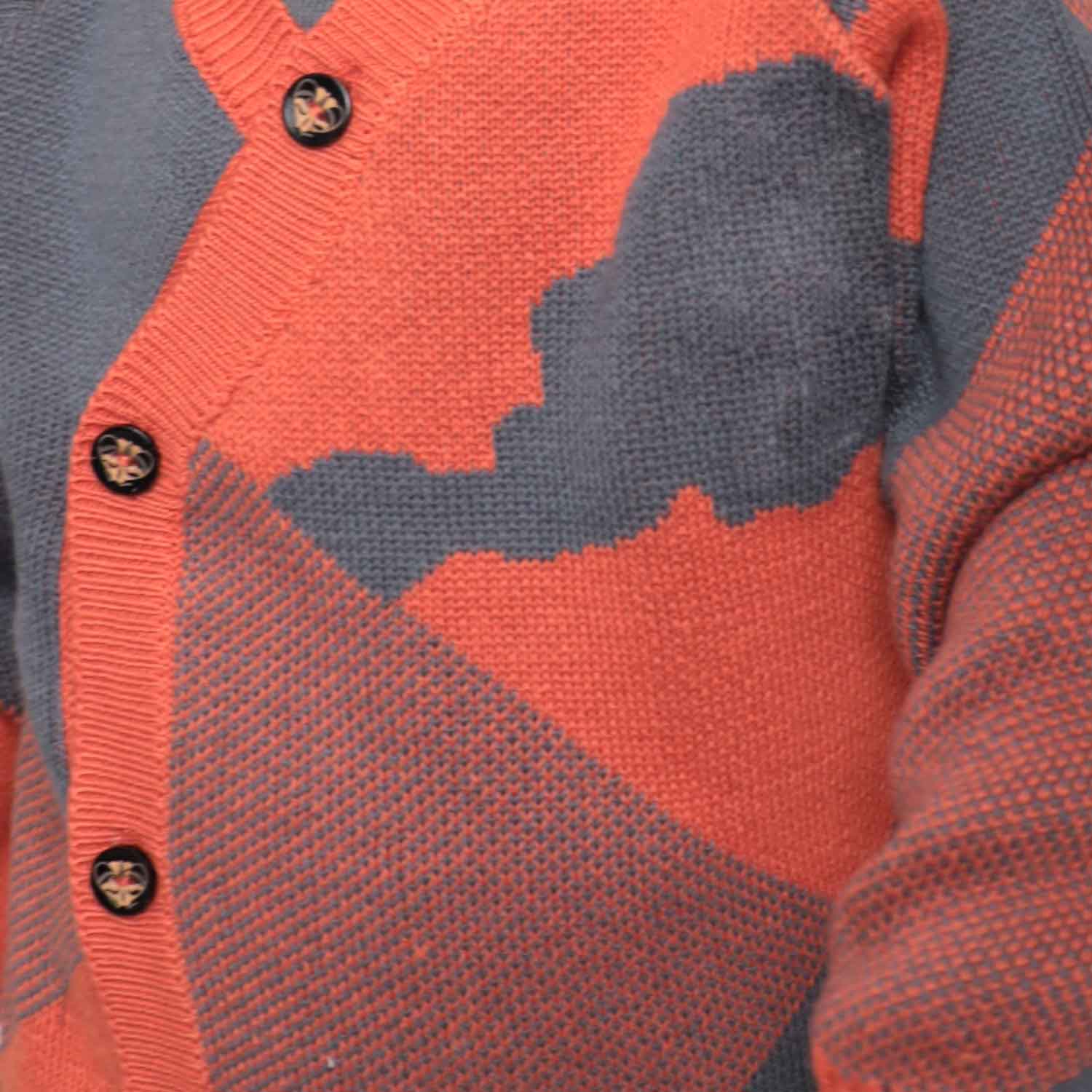 Infantium Victoria Baby Cardigan Blau Orange Strickjacke Gr. 80 Bio