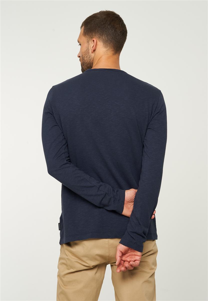 Marlowe Nature MACA Longsleeve Bio-Baumwolle dark navy