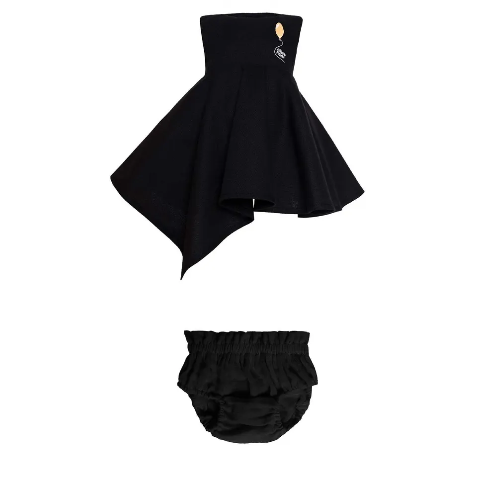 Infantium Victoria Dresses Baby Kleid Schwarz Bloomers Baumwolle