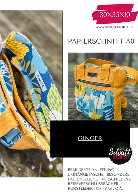 Schnittrebell Ginger Tasche Papierschnitt A0 30x35x10 cm
