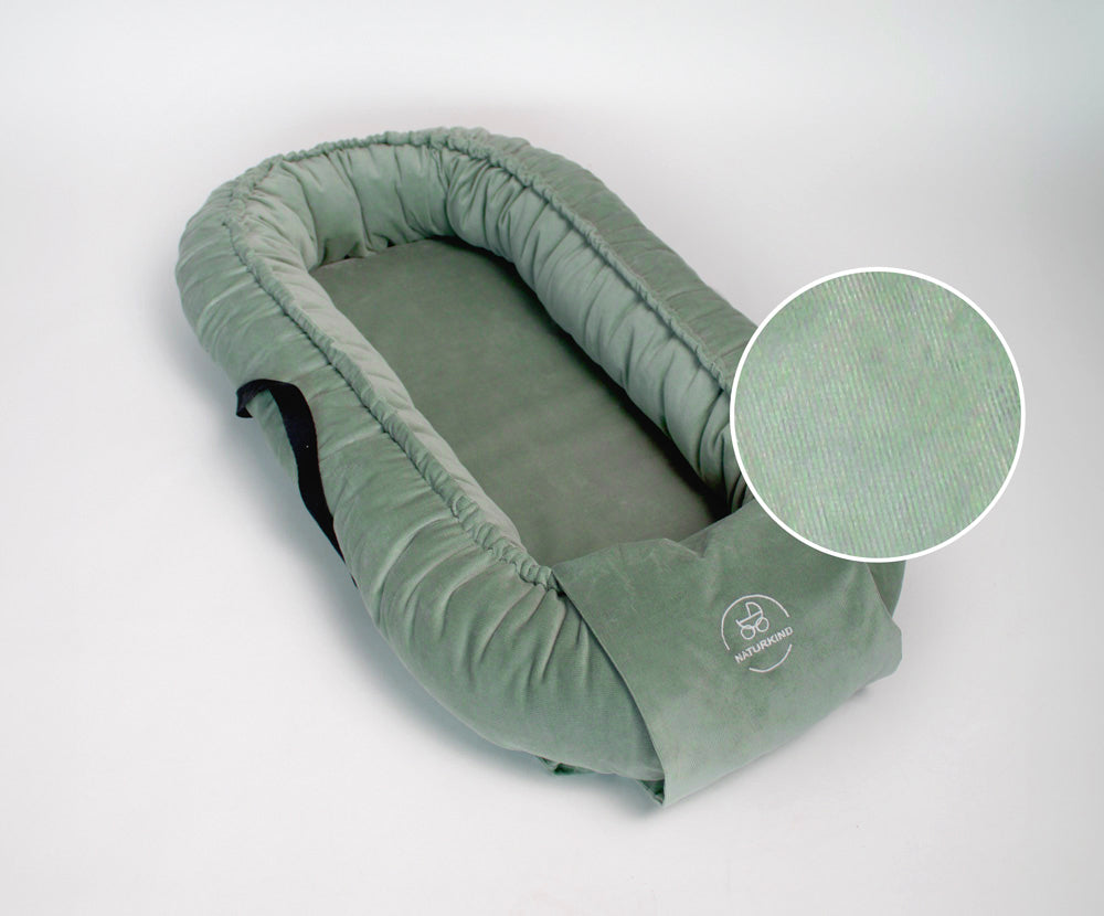 Naturkind Babynestchen Babynest hellgrau Bio-Baumwolle Set