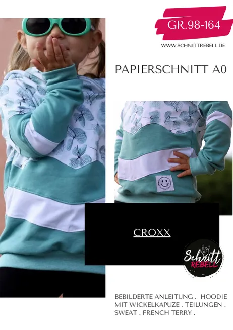 Schnittrebell Croxx Hoodie Schnittmuster Gr.98-164