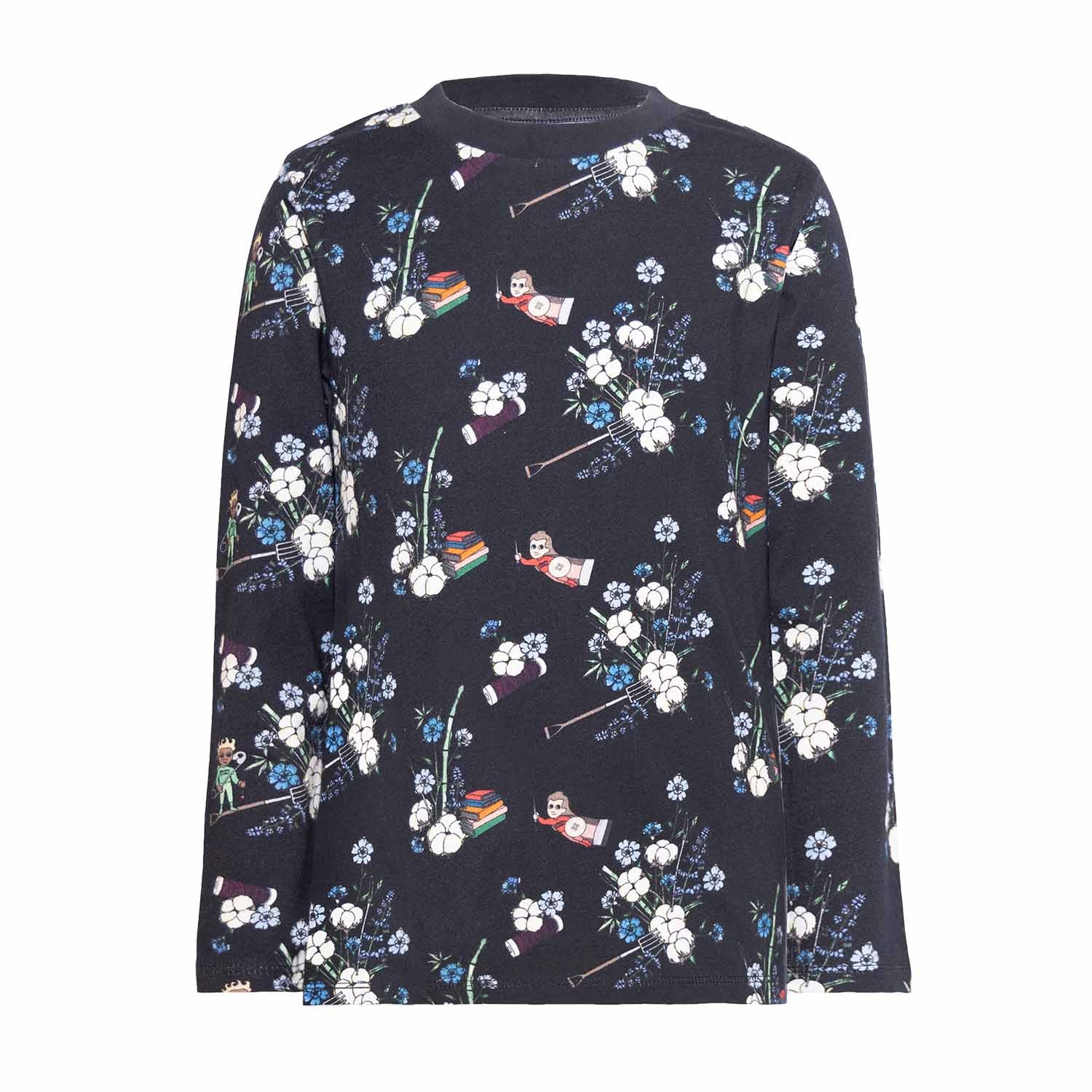 Infantium Victoria Black Floral T-Shirt Gr.128 Bio-Schwarz