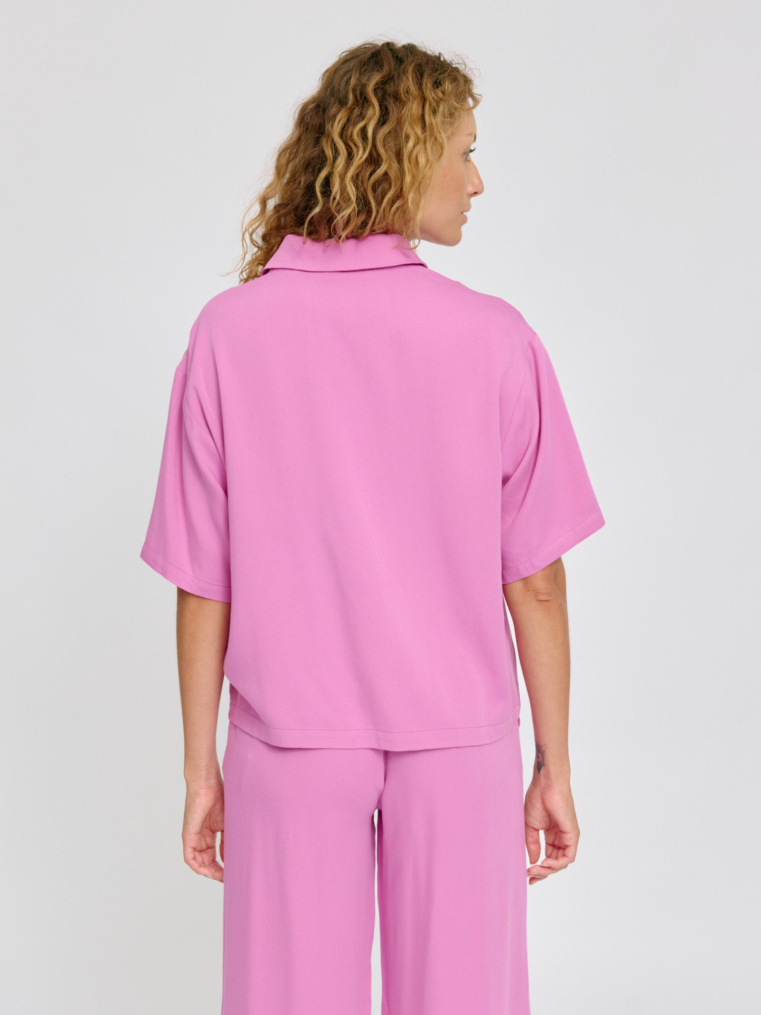 Mazine Short Sleeve Viscose Shirt Bluse pastel blue S
