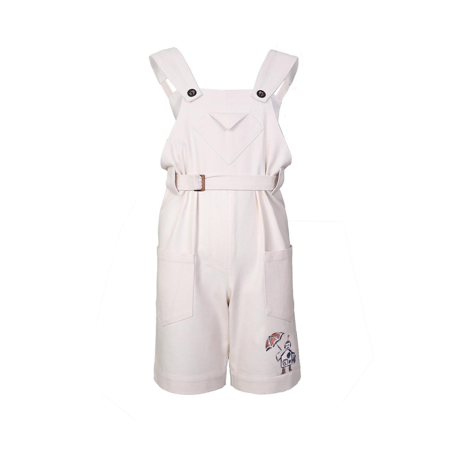 Infantium Victoria Hand-painted Overall Latzhose Weiß 104 Canvas