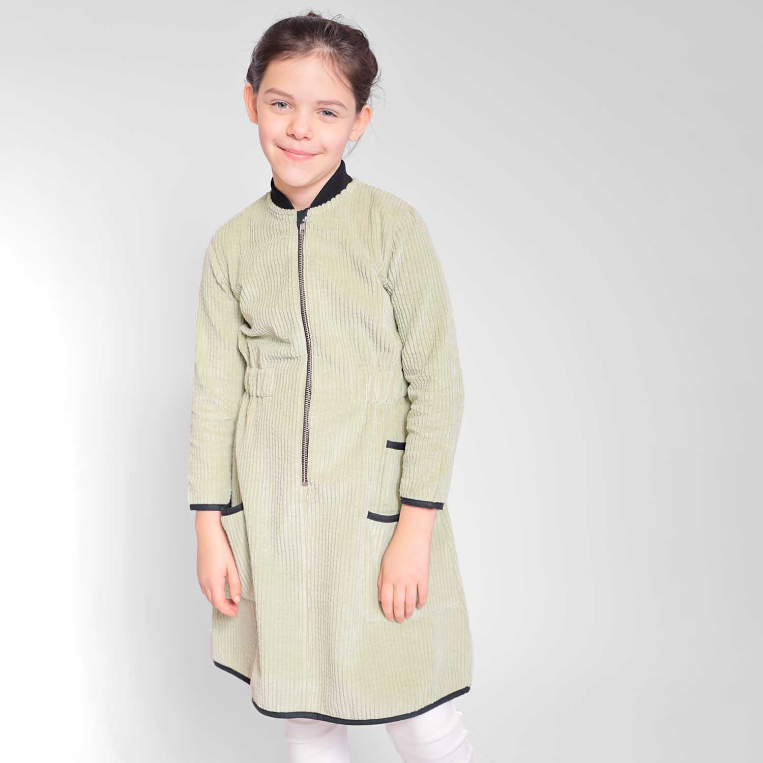 Infantium Victoria Green Velvet Dress Kinderkleid Grün 128