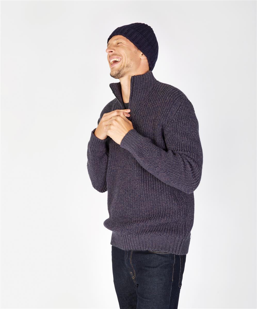 marlowe nature Ribbed Merino Hat Mütze navy Merinowolle