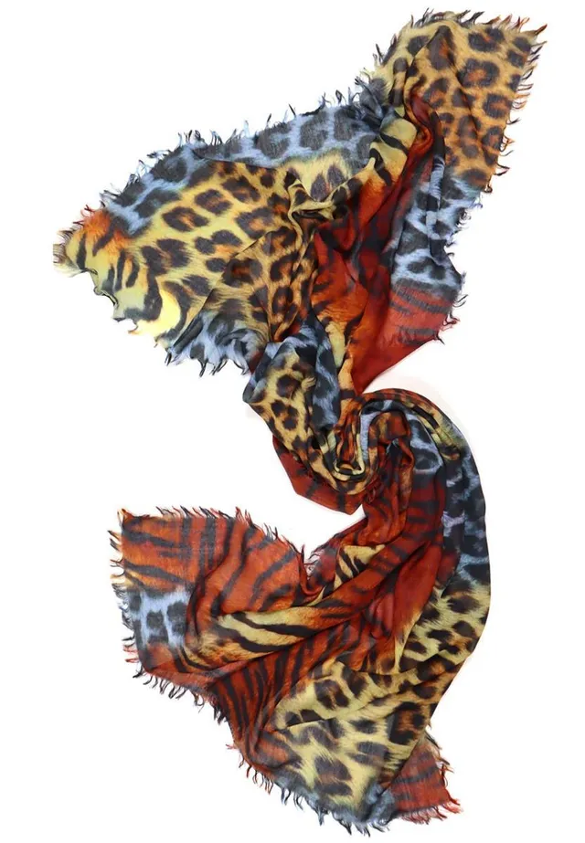 marlowe nature Ruby Schal Wolle Animal bunt 100x180cm