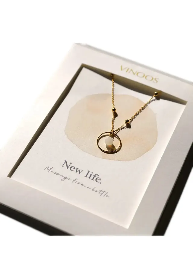 marlowe nature Gold Circle Kette creme-new life Edelstahl nickelfrei