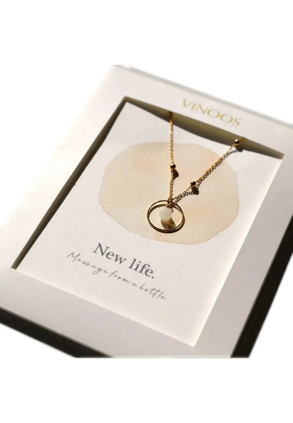 marlowe nature Gold Circle Kette creme-new life Edelstahl nickelfrei