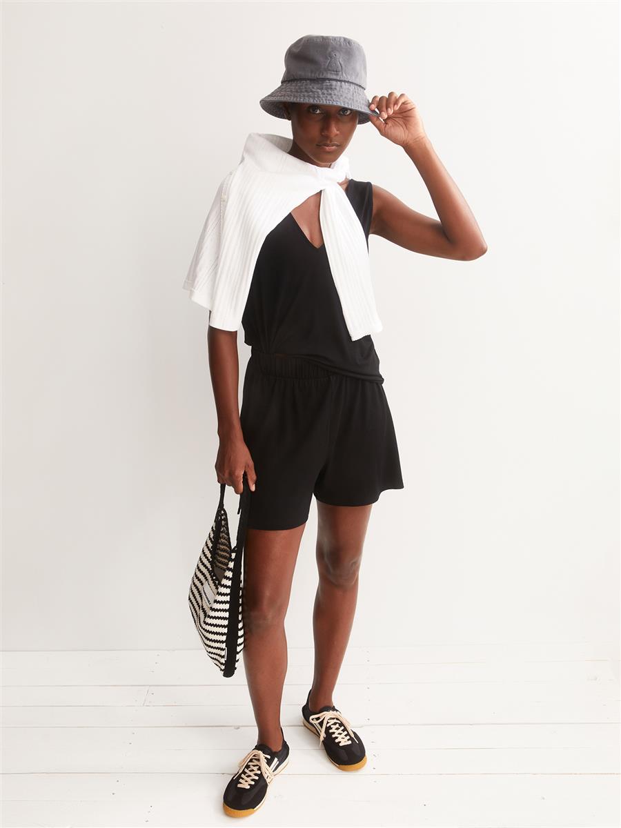 Marlowe Nature Relaxed Jersey Shorts black Viskose