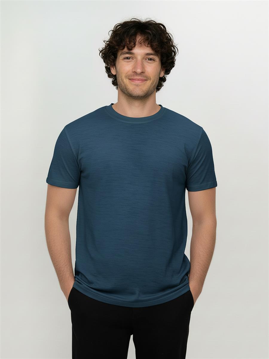 Marlowe Nature Basic Loom Shirt Merino blue pine Größe M