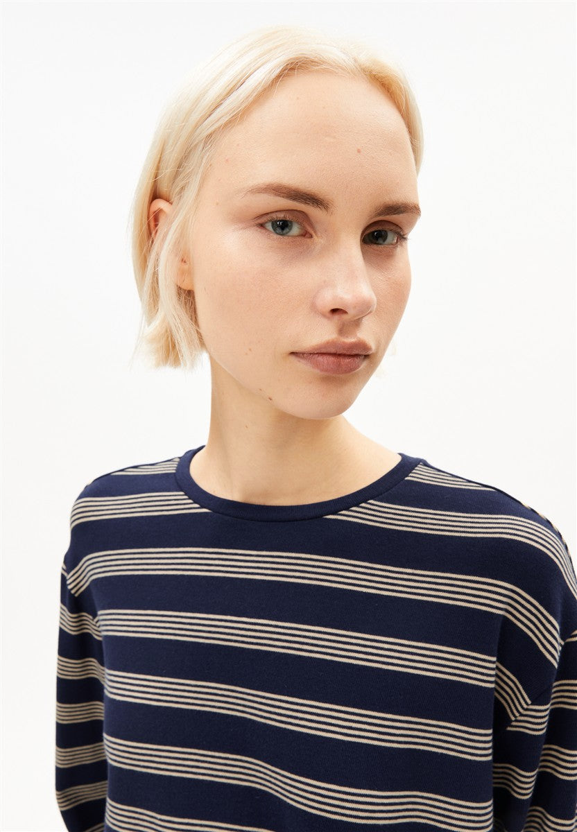 marlowe nature Marynaa Fine Stripe Longsleeve Shirt tinted navy