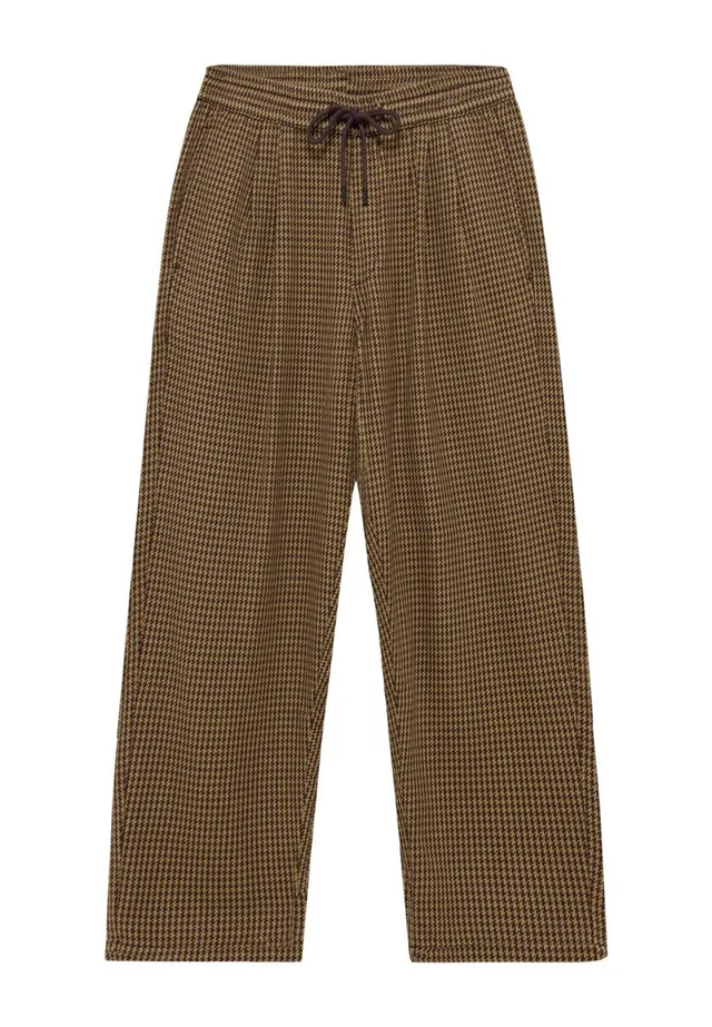 Marlowe Nature Ozone Relaxed Houndtooth Pant Bio-Hose braun