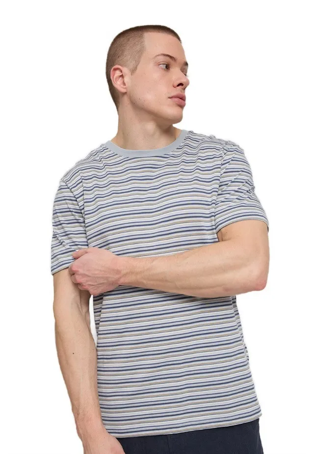 Marlowe Nature Retro Striped T-Shirt ice blue multicolor M Bio