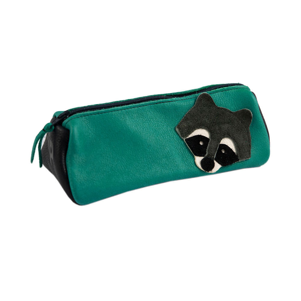Pantolinos Federtasche Waschbär Federmappe Naturleder
