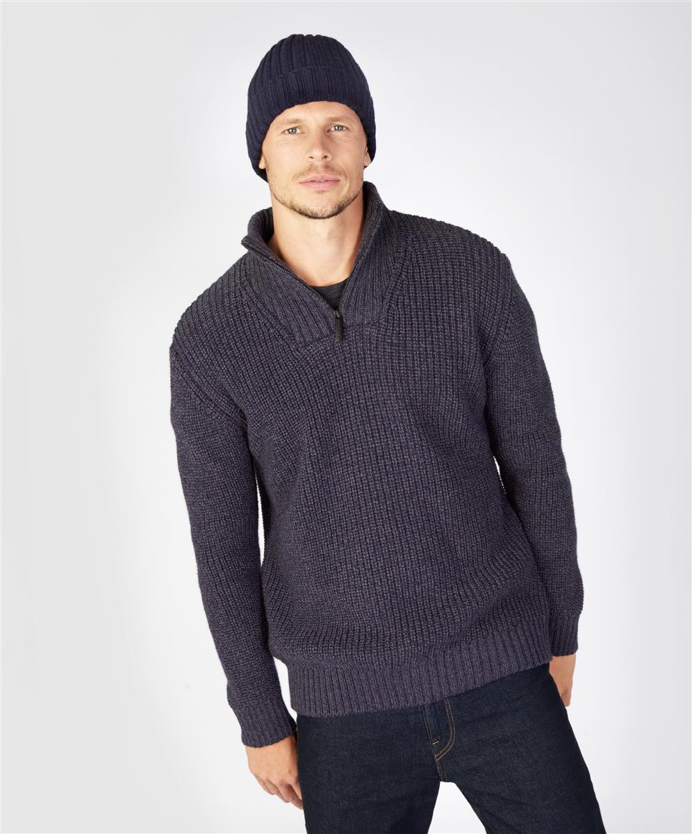 marlowe nature Ribbed Merino Hat Mütze navy Merinowolle